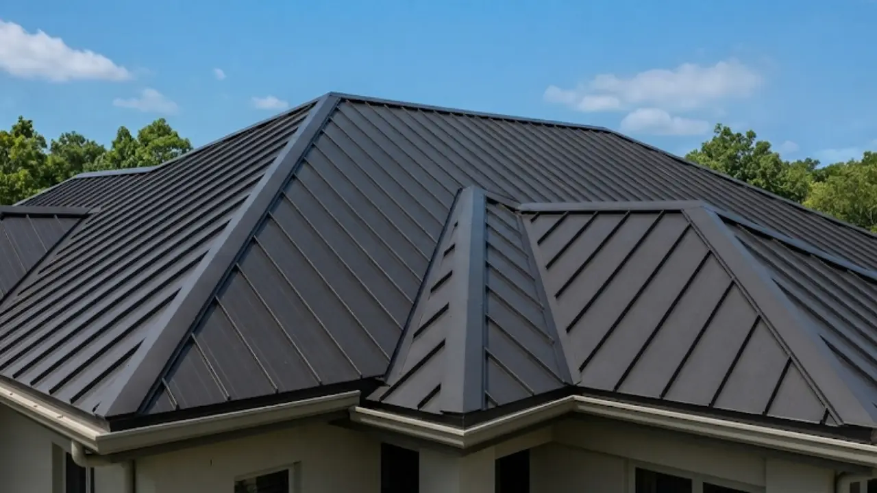 Standing-seam metal roof on a Florida home