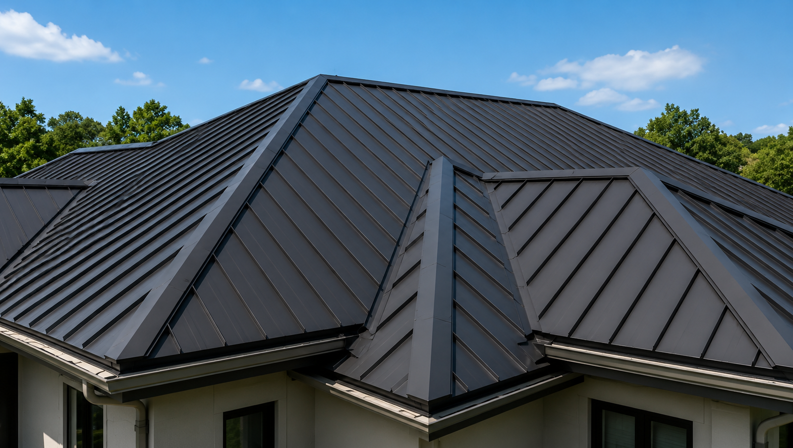 Standing-seam metal roof on a Florida home