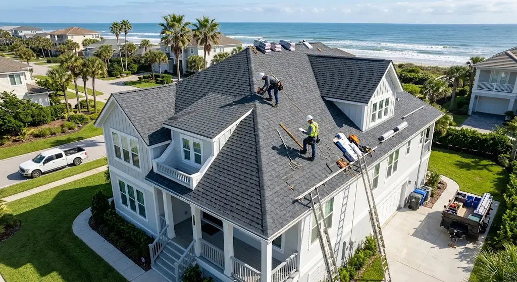 Completed shingle roof replacement in Jacksonville Beach
