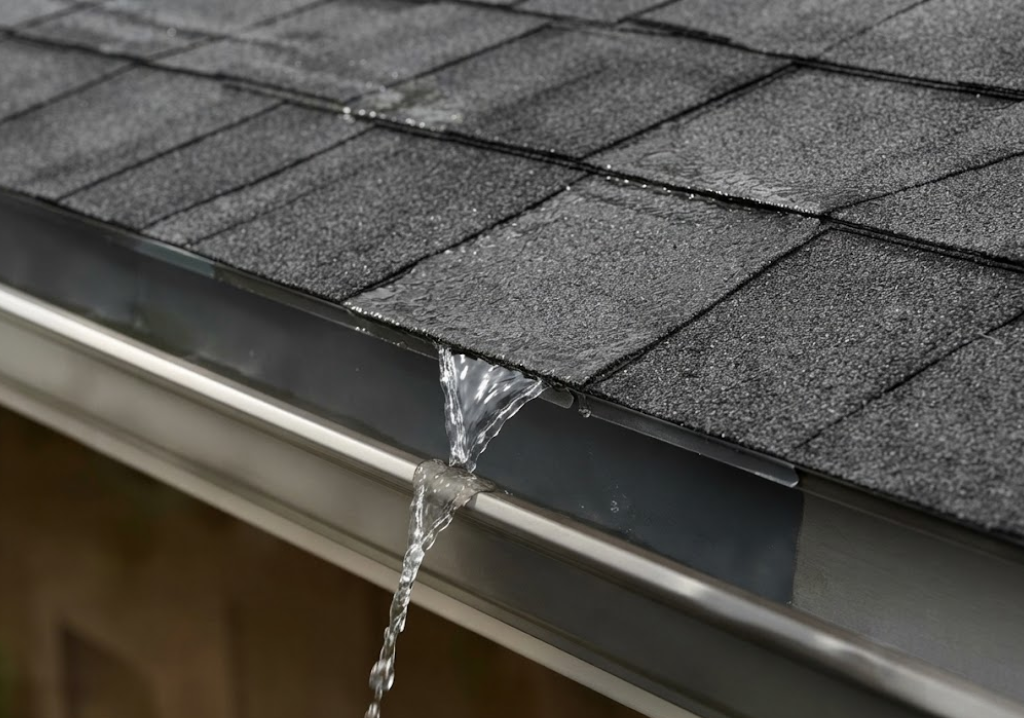 Drip edge along the roof line
