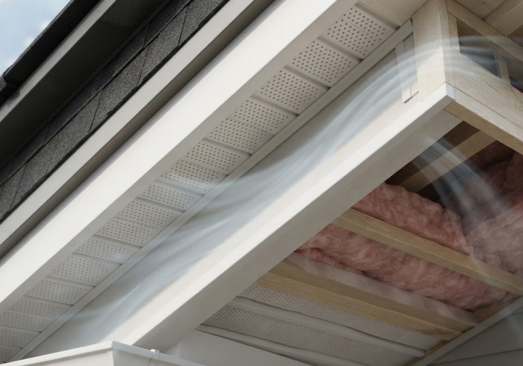 Soffit ventilation under the eaves