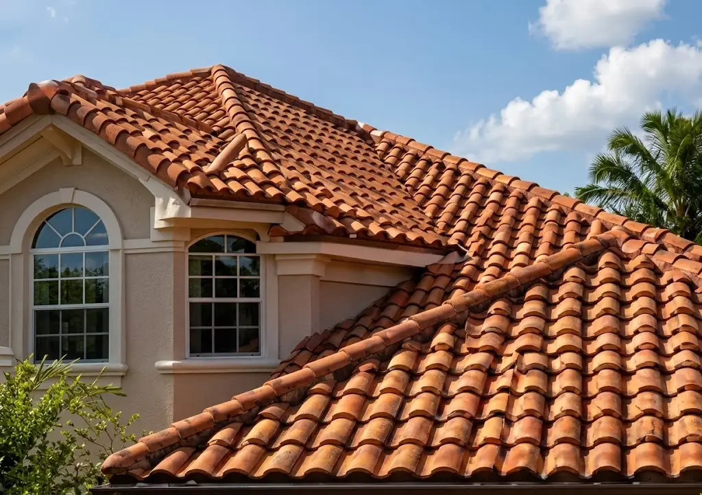 Clay tile roof on a Florida home