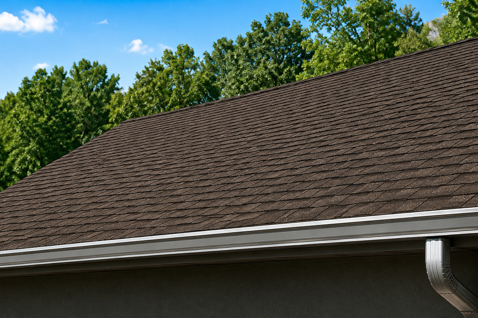 Lifted and missing shingles on a roof